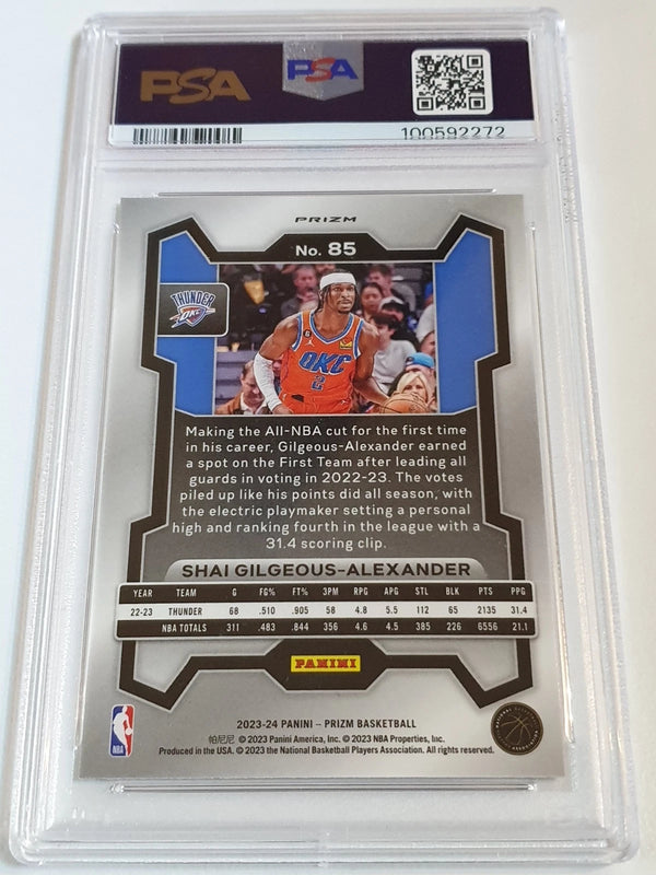 2023 Panini Prizm Shai Gilgeous-Alexander #85 SILVER Holo - PSA 9 (POP 15)