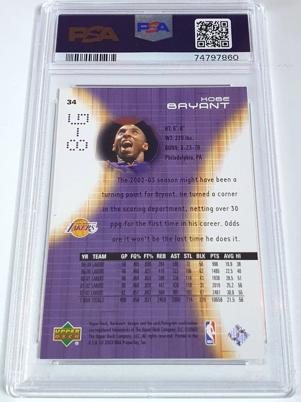 2003 Upper Deck Hardcourt Kobe Bryant #34 - PSA 9 (Low POP)