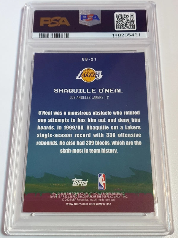 2025 Topps Shaquille O'Neal #8B-21 HOLO FOIL 8 Bit Ballers - PSA 9 (POP 4)