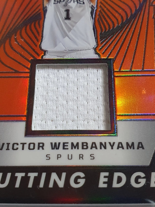 2024 Panini Obsidian Victor Wembanyama #PATCH ORANGE FLOOD /99 Game Worn Jersey