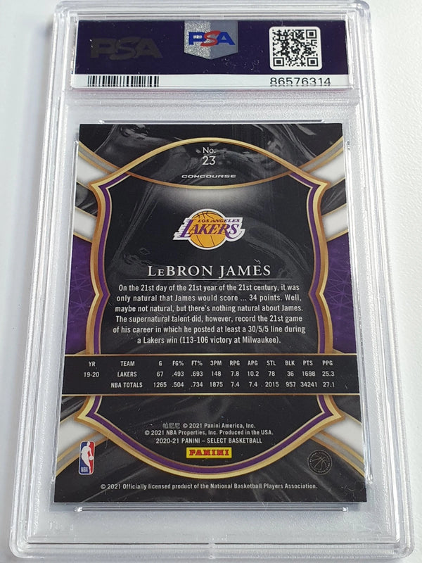 2020 Panini Select LeBron James #23 BLUE Concourse - PSA 9 (POP 30)