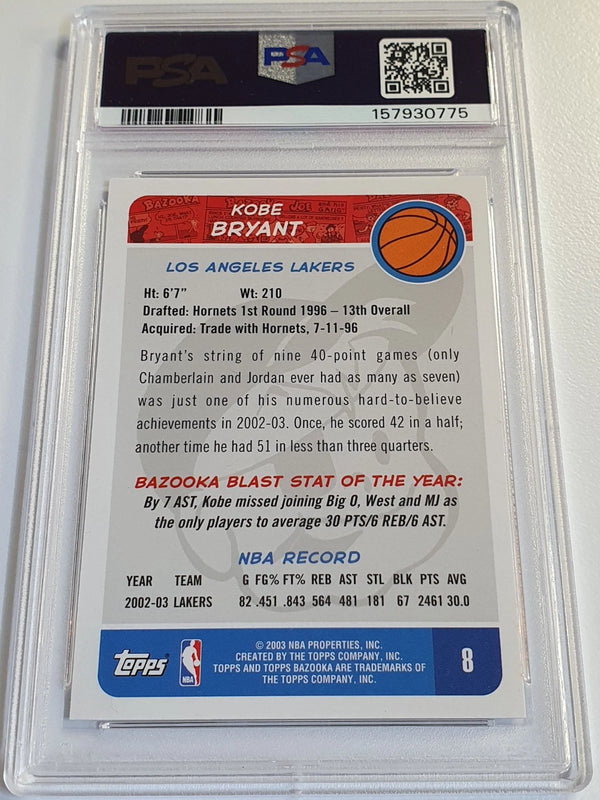 2003 Topps Bazooka Kobe Bryant #8 - PSA 8 (POP 36)
