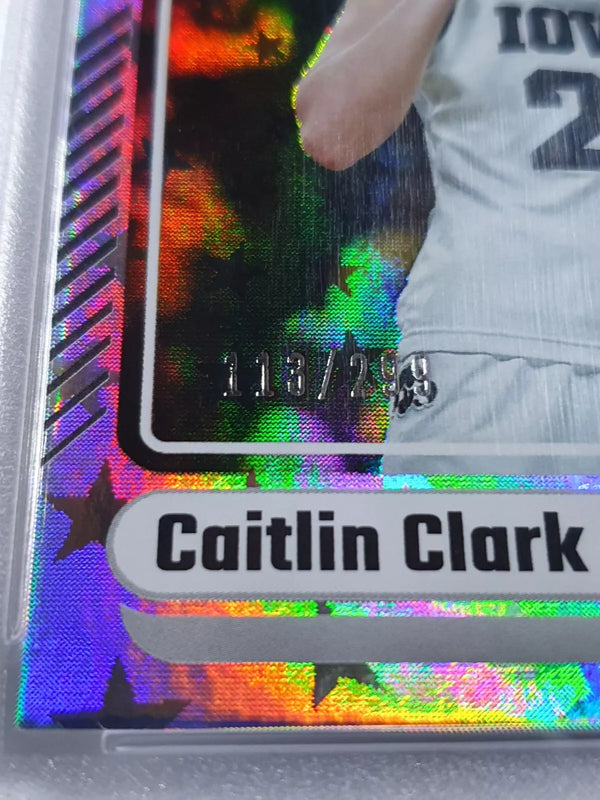 2024 Panini Caitlin Clark Rookie Collection #11 POINTED STARS /299 Holo - PSA 9