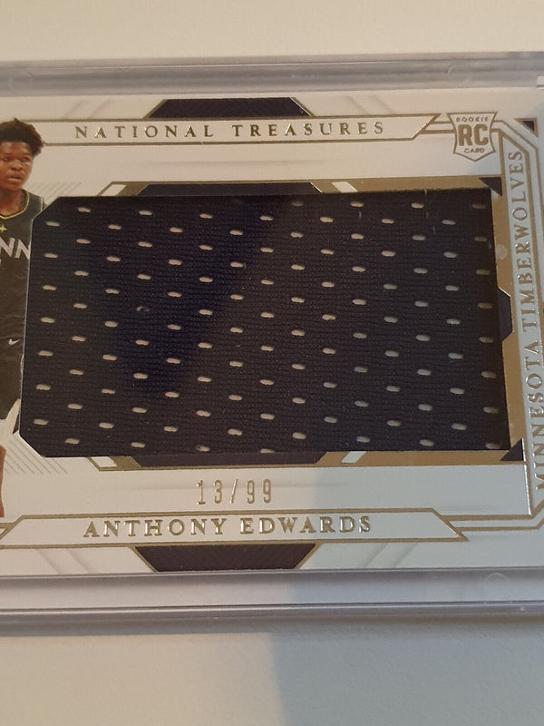 2020 National Treasures Anthony Edwards Rookie #PATCH /99 Jumbo Jersey RC - Rare