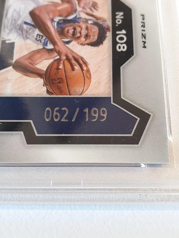 2023 Panini Prizm Anthony Edwards #108 BLUE /199 Holo - PSA 9 (POP 24)