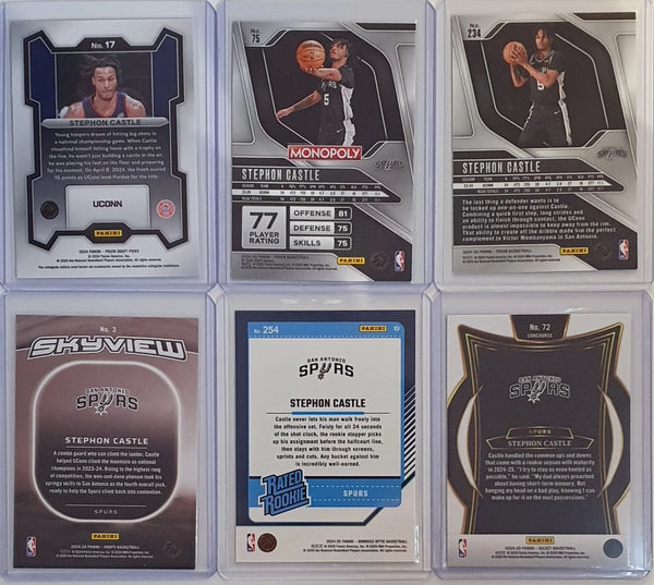Lot of 6 x Stephon Castle Panini Rookie Cards - Prizm Select Optic RCs