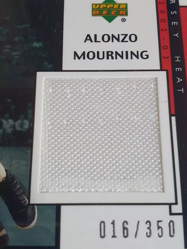2002 Upper Deck Authentics Alonzo Mourning #PATCH /350 Game Worn Jerseys - Rare