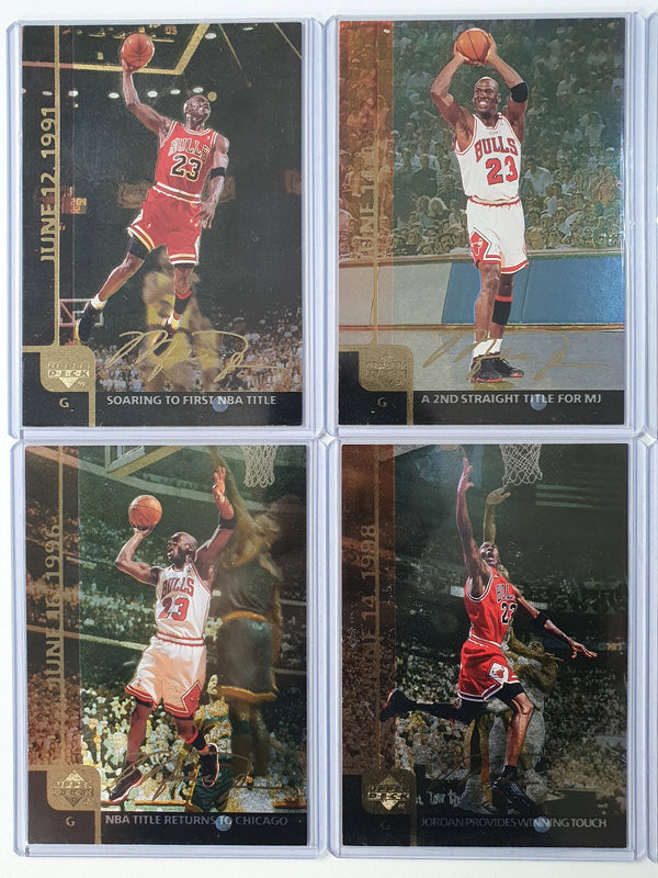 1999 Upper Deck Michael Jordan GOLD #JUMBO Complete Set of 6 - Great Condition