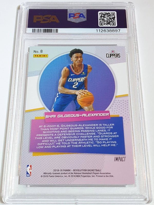 2018 Revolution Shai Gilgeous-Alexander #8 IMPACT Rookie Revolution RC - PSA 9