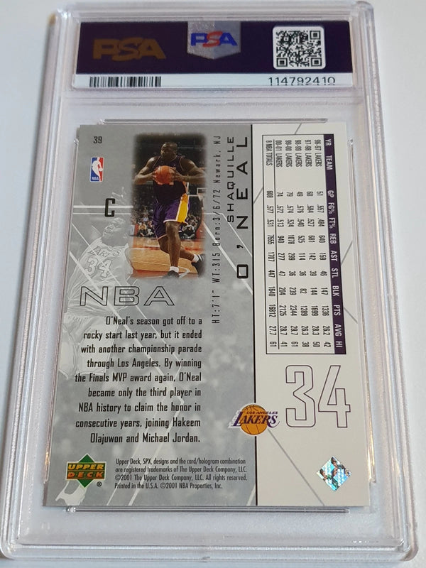 2001 Upper Deck SPx Shaquille O'Neal #39 - PSA 9 (POP 8)