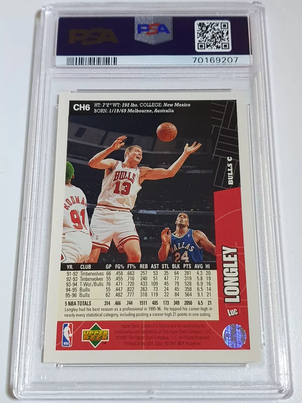 1996 UD Collector's Choice Luc Longley #CH6 Chicago Bulls - PSA 9 (POP 1)