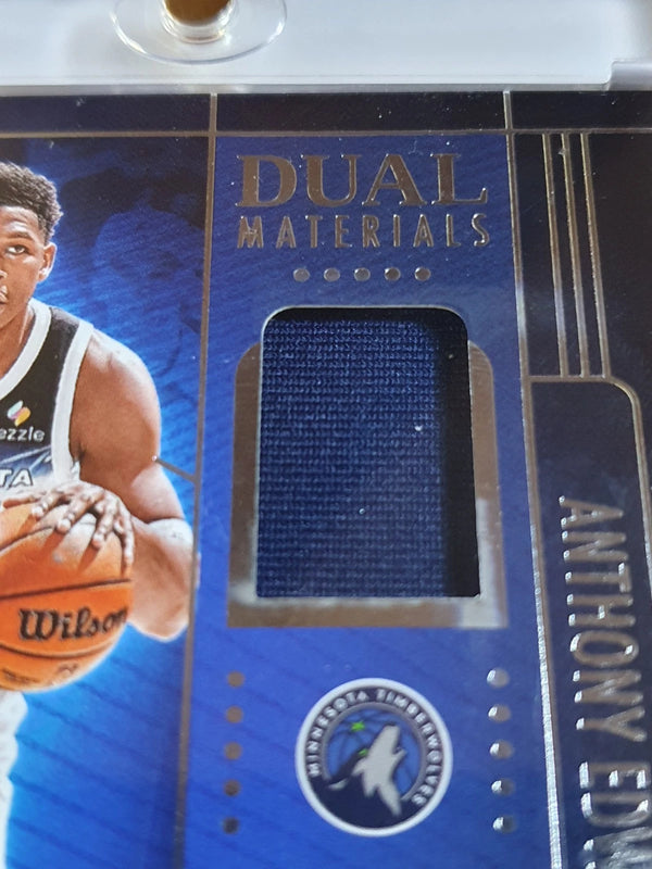 2024 Panini Silhouette Anthony Edwards #PATCH Game Worn Dual Jersey - Rare