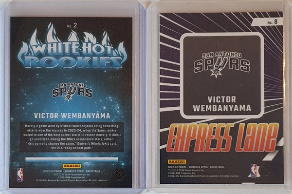 2023 Donruss Optic Victor Wembanyama LOT of 2 Rookie Cards #2 #8 RCs - Rare