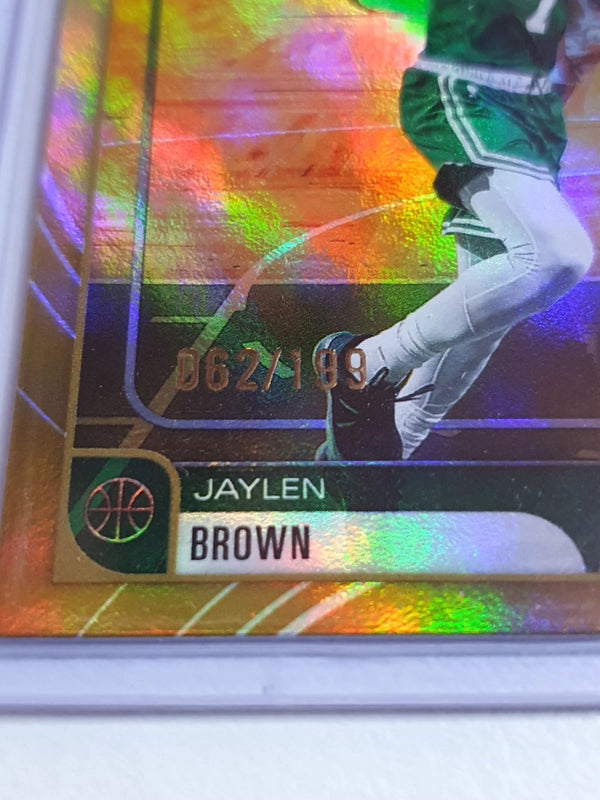 2025 Topps NBA Hoops Jaylen Brown #135 RAINBOW GOLD and GREEN /199 Holo - Rare