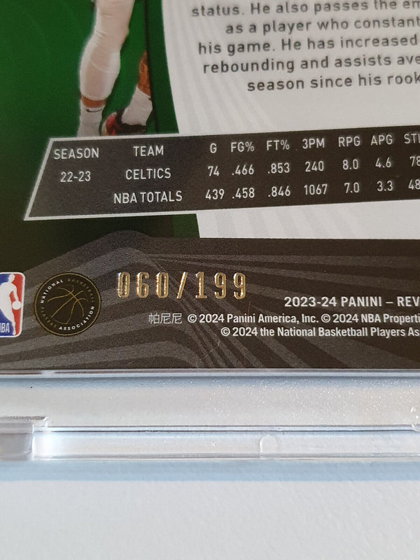 2023 Panini Revolution Jayson Tatum #35 RED SWIRL /199 Holo - Ready to Grade