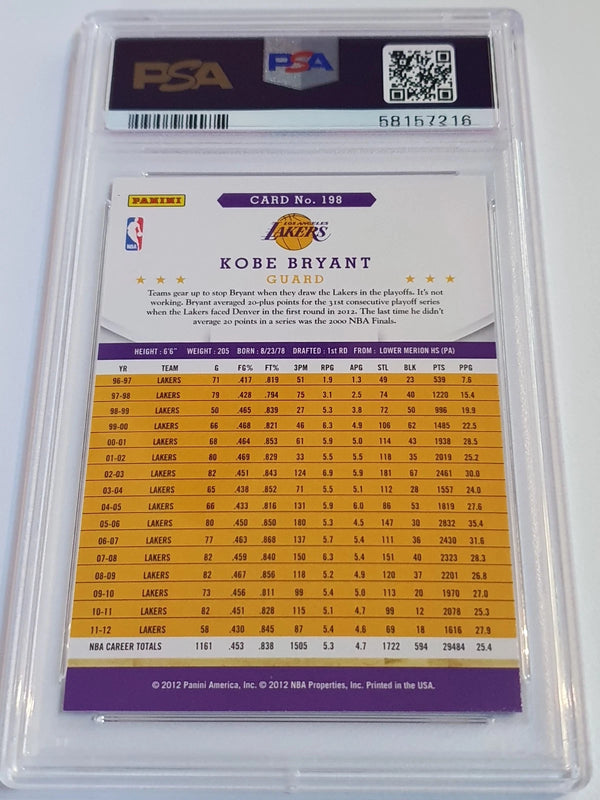 2012 Panini NBA Hoops Kobe Bryant #198 - PSA 9 (Low POP)