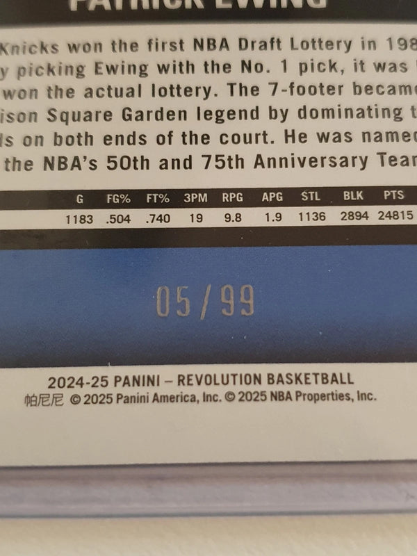 2024 Panini Revolution Patrick Ewing #164 COSMIC /99 Holo Legends - Rare