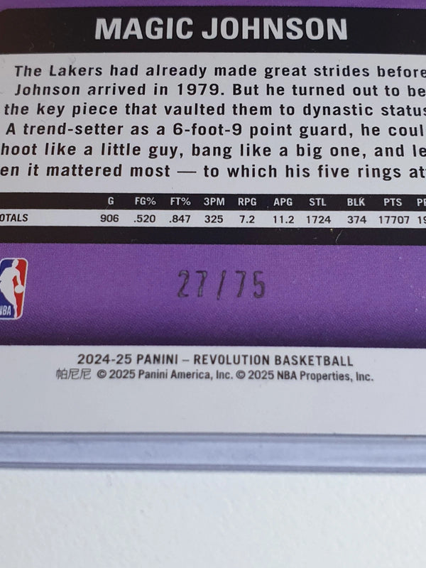 2024 Panini Revolution Magic Johnson #155 SUNBURST /75 Holo Legends - Rare