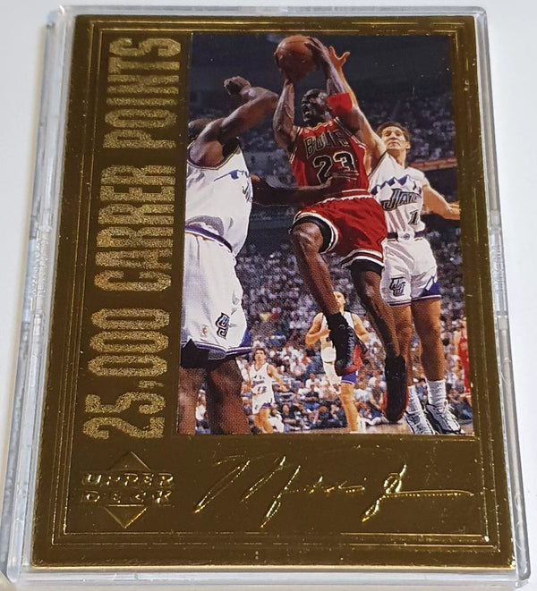 1997 Upper Deck Michael Jordan 22K GOLD CARD /10000 25K Career Points - Box/COA