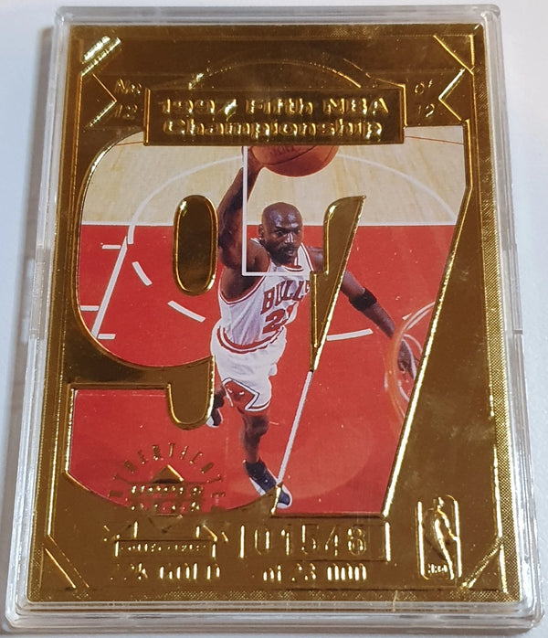 1998 Upper Deck Michael Jordan 22KT Gold Card 1997 5th NBA Championship - Rare