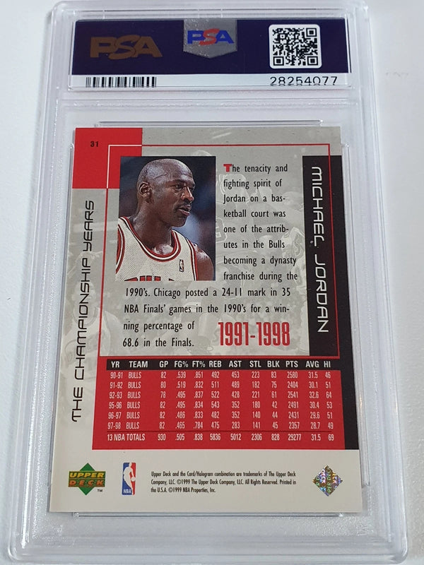 1999 UD Michael Jordan Career Collection #31 Championship Years - PSA 9 (POP 10)