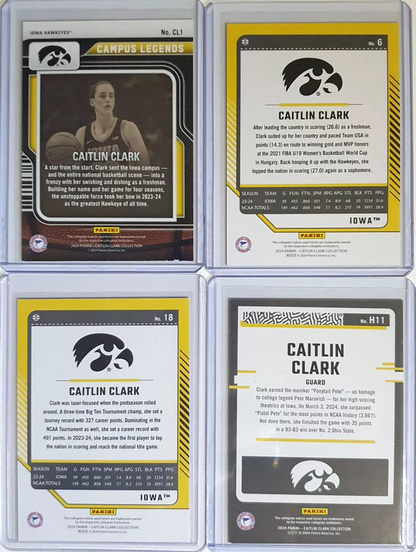 2024 Panini Caitlin Clark Rookie Collection LOT of 4 RCs RED FOIL VARIANTS