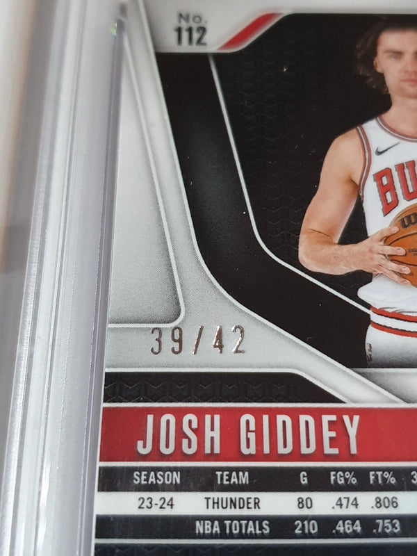 2024 Panini Prizm Josh Giddey #112 PINK PULSAR /49 Holo (Bulls) - PSA 9 (POP 2)