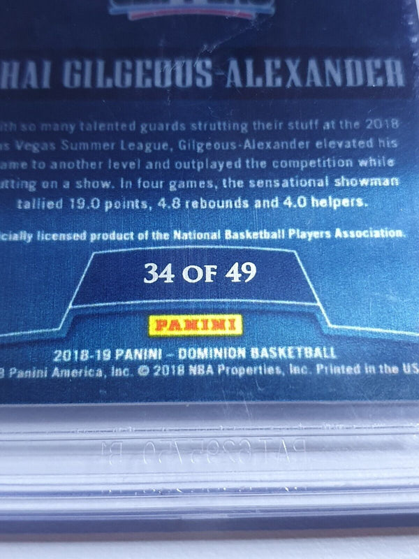 2018 Dominion Shai Gilgeous-Alexander Rookie RED /49 Metal RC - BGS 9.5 (POP 1)