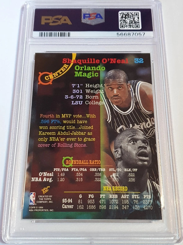 1994 Topps Stadium Club Shaquille O'Neal #32 - PSA 9 (POP 39)