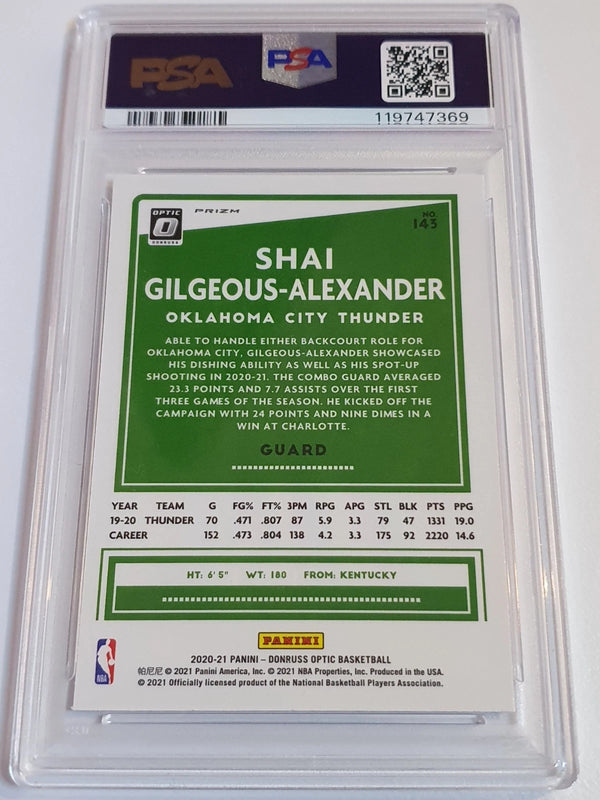 2020 Panini Donruss Optic Shai Gilgeous-Alexander #143 HOLO - PSA 9 (POP 3)