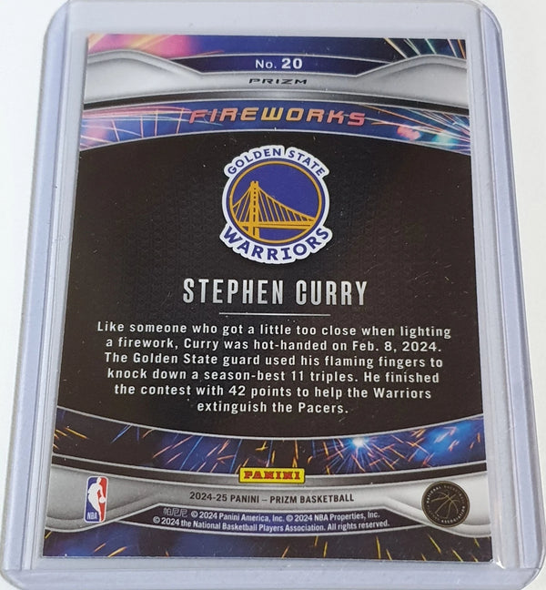 2024 Panini Prizm Stephen Curry #20 FAST BREAK Holo Fireworks - Ready to Grade