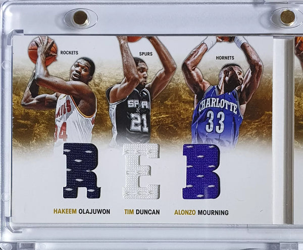 2012 Preferred Booklet /199 Seven Jersey Patches - Shaq Duncan Olajuwon Mourning