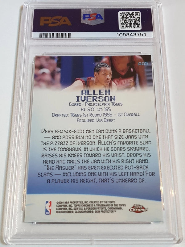 2000 Topps Chrome Allen Iverson #AA5 Aptitude for Altitude - PSA 9 (POP 12)