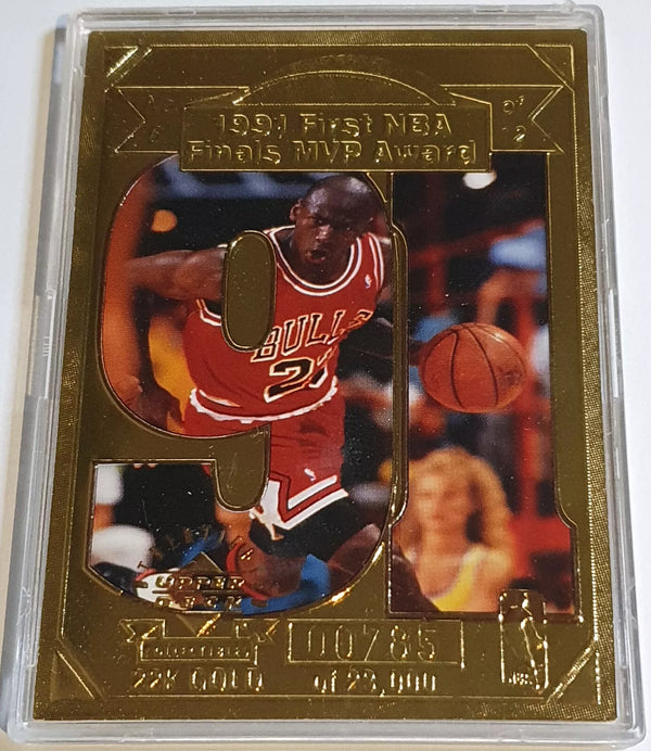 1998 Upper Deck Michael Jordan 22K GOLD CARD /23000 First Championship - Rare