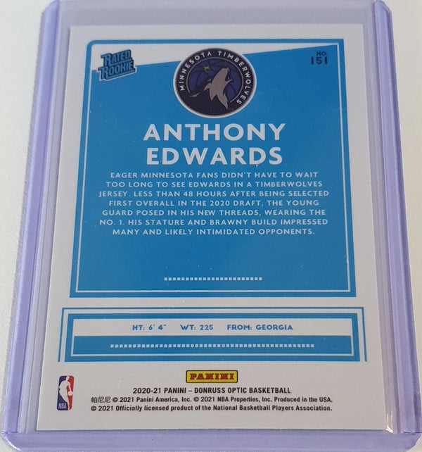 2020 Panini Donruss Optic Anthony Edwards Rookie #151 RC - Ready to Grade