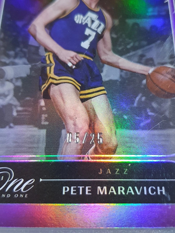 2023 Panini One and One Pete Maravich #158 PURPLE 25/25 Holo - Factory Sealed