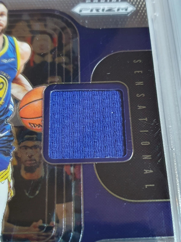 2019 Panini Prizm Stephen Curry #PATCH Game Worn Blue Jersey - PSA 9 (Low POP)