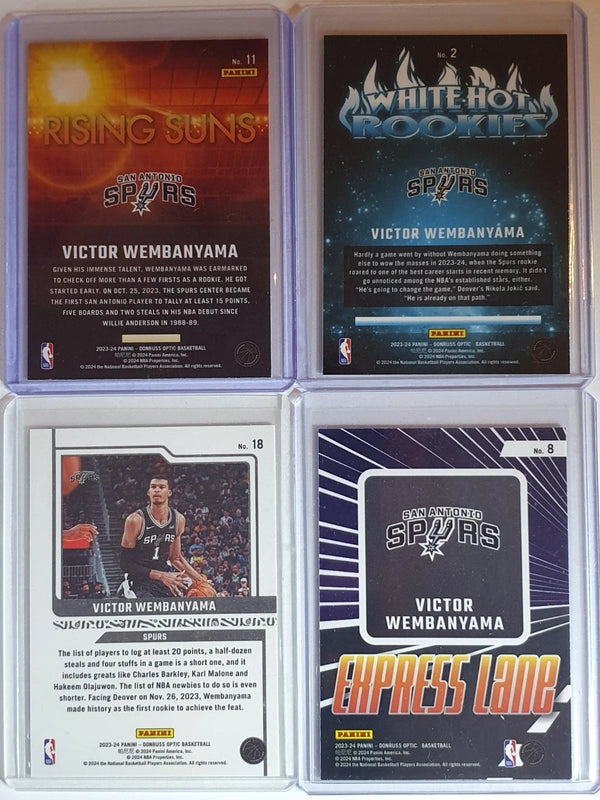 2023 Panini Donruss Optic Victor Wembanyama LOT of 4 Rookie Cards #11 #18 #2 #8