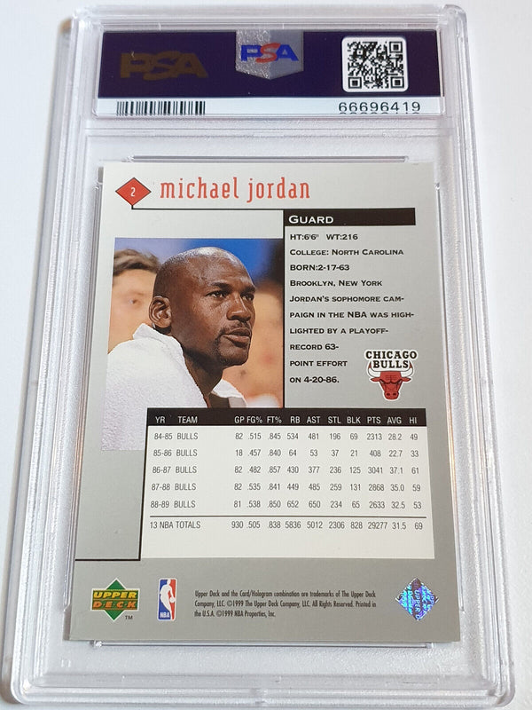 1998 Upper Deck Michael Jordan BLACK DIAMOND #2 Metal Foil - PSA 9