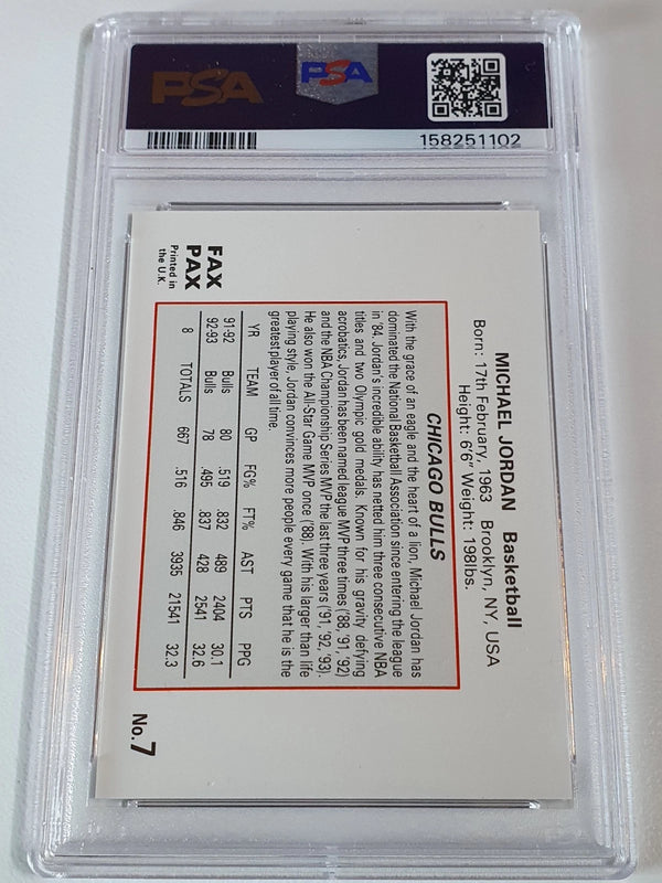 1993 Fax Pax Michael Jordan #7 World of Sport - PSA 9 (Low POP)