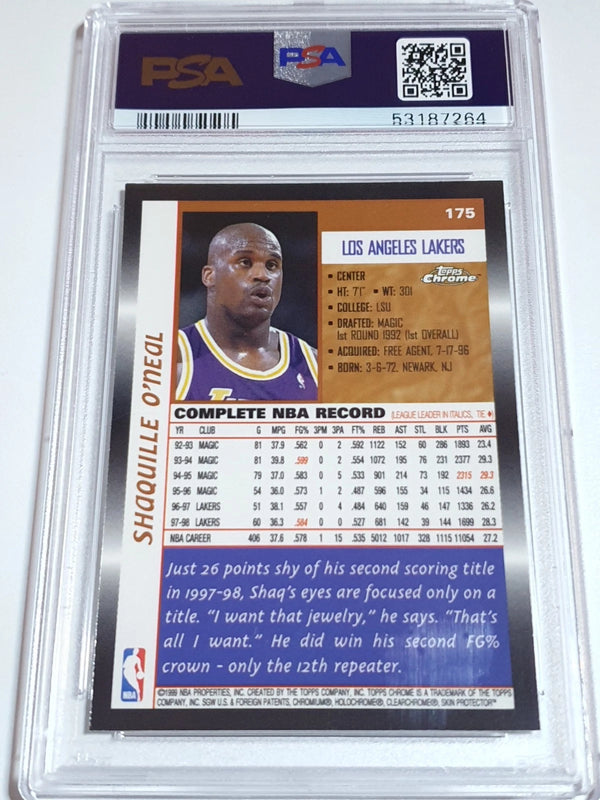 1998 Topps Chrome Shaquille O'Neal #175 - PSA 9 (POP 32)