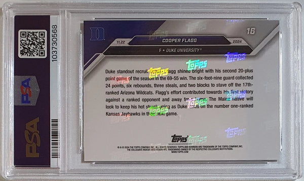 2024 Bowman U Now Cooper Flagg Rookie #16 RC - PSA 9