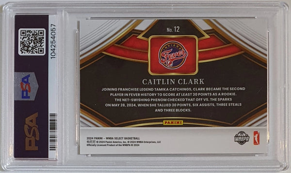 2024 Panini Select WNBA Caitlin Clark Rookie #12 Snapshots RC - PSA 9 (Low POP)