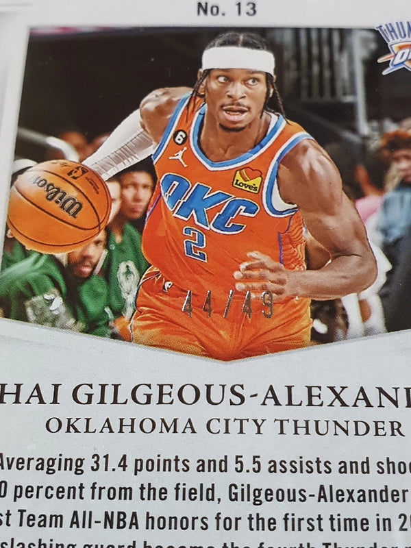 2023 Donruss Elite Shai Gilgeous-Alexander #13 PURPLE /49 Elite Series - Rare