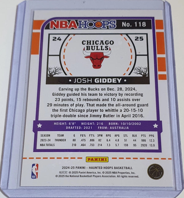 2024 Panini Haunted Hoops Josh Giddey #118 HOLO WEBS (Bulls) - Ready to Grade