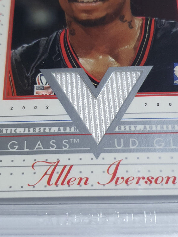 2002 Upper Deck Glass Allen Iverson #PATCH VIP Jersey - BGS 9 (POP 2)