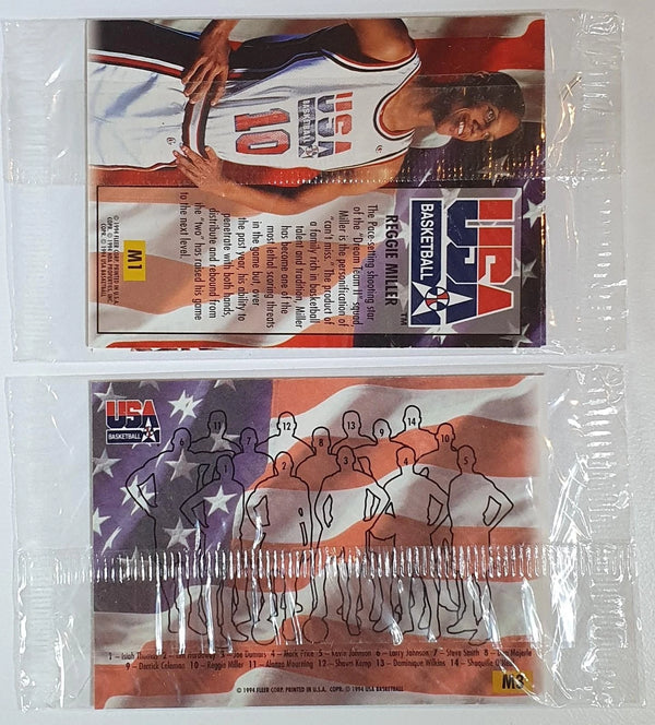 Lot of 2 x 1993 Fleer Ultra USA Basketball Team Card + Shaquille - Sealed Packs