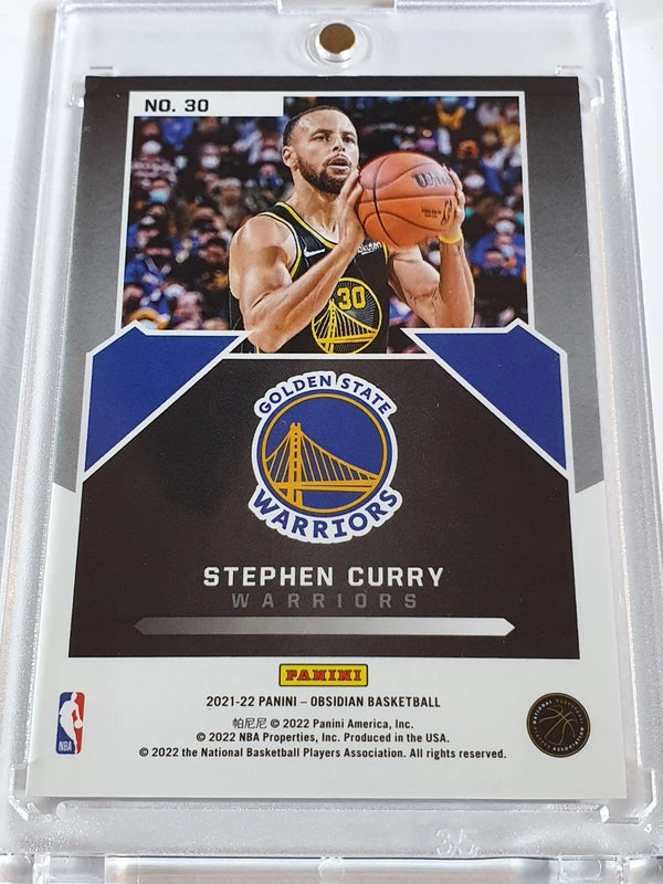 2021 Panini Obsidian Stephen Curry #30 RED FLOOD Holo Magnitude - Ready to Grade