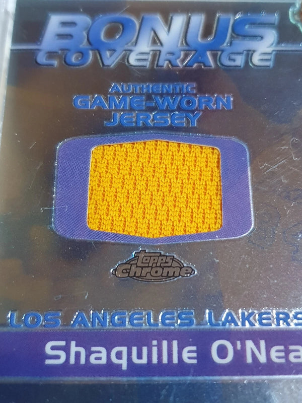 2003 Topps Chrome Shaquille O'Neal #PATCH Game Worn Jersey - Ready to Grade