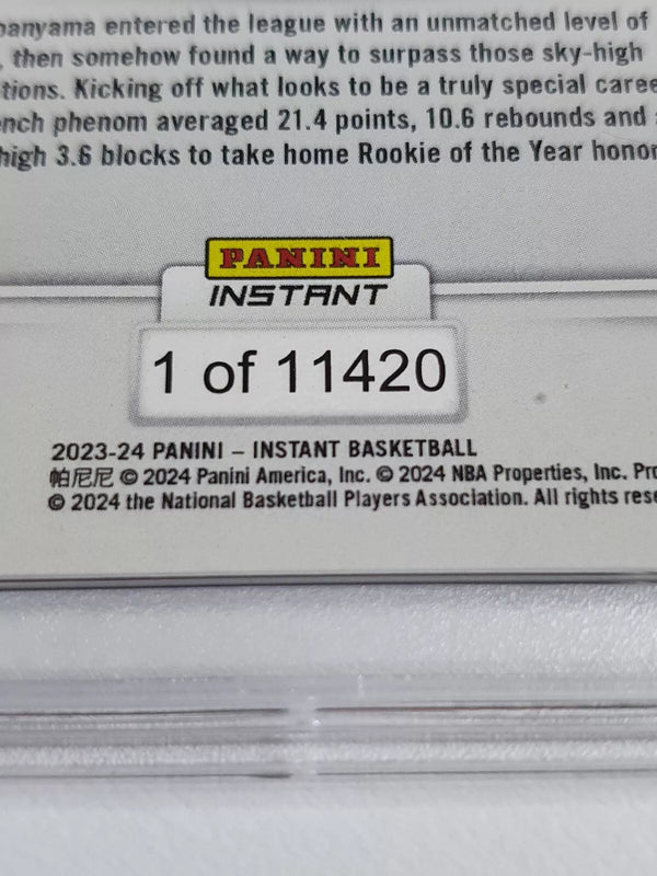 2023 Panini Instant Victor Wembanyama Rookie #544 /11420 RC - PSA 10 (Low POP)